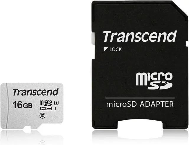 Main image of 16GB Transcend 300S microSDHC UHS-I CL10 Memory Card with SD Adapter 95MB/sec