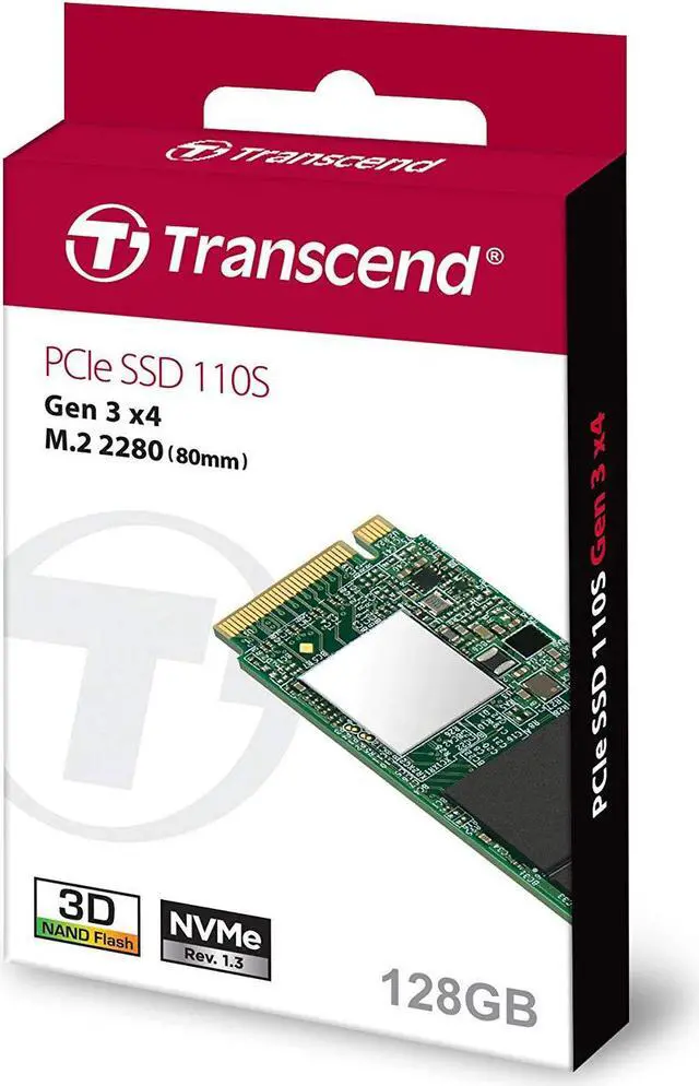 Alt view image 4 of 5 - Transcend 128GB M.2 2280 PCIe Gen3X4 3D TLC Internal SSD