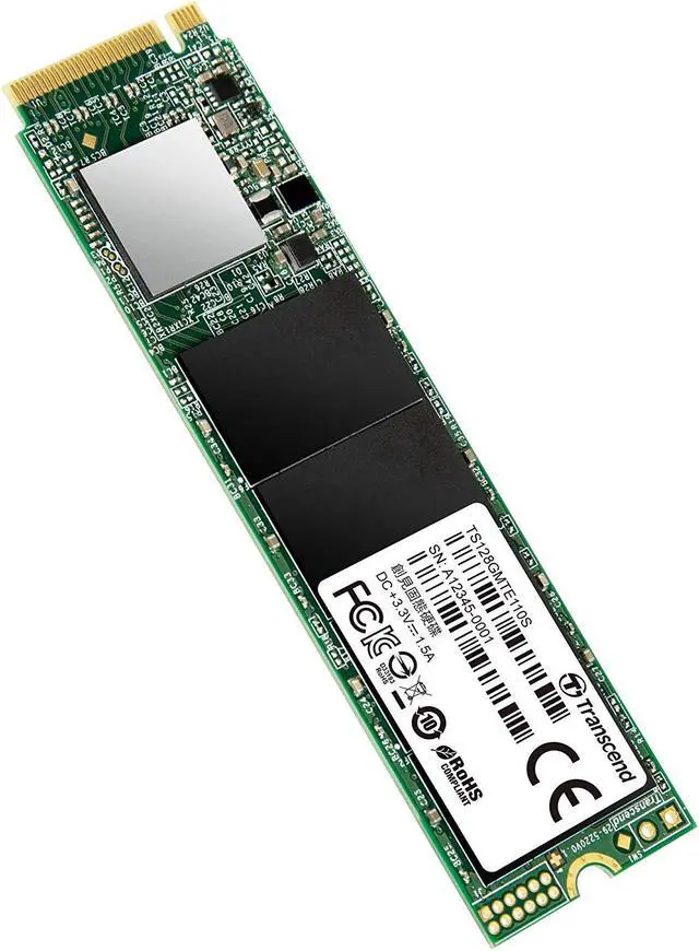 Alt view image 2 of 5 - Transcend 128GB M.2 2280 PCIe Gen3X4 3D TLC Internal SSD