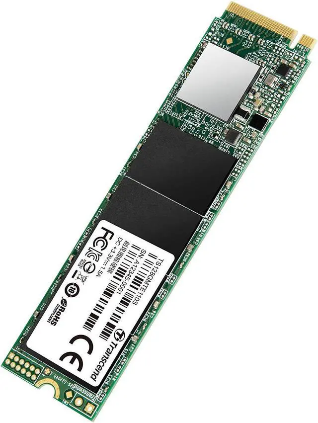 Alt view image 3 of 5 - Transcend 128GB M.2 2280 PCIe Gen3X4 3D TLC Internal SSD