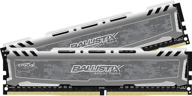 16GB Crucial Ballistix Sport LT Series PC4-24000 3000MHz DDR4 CL16 Memory  Kit (2x8GB) - Grey 