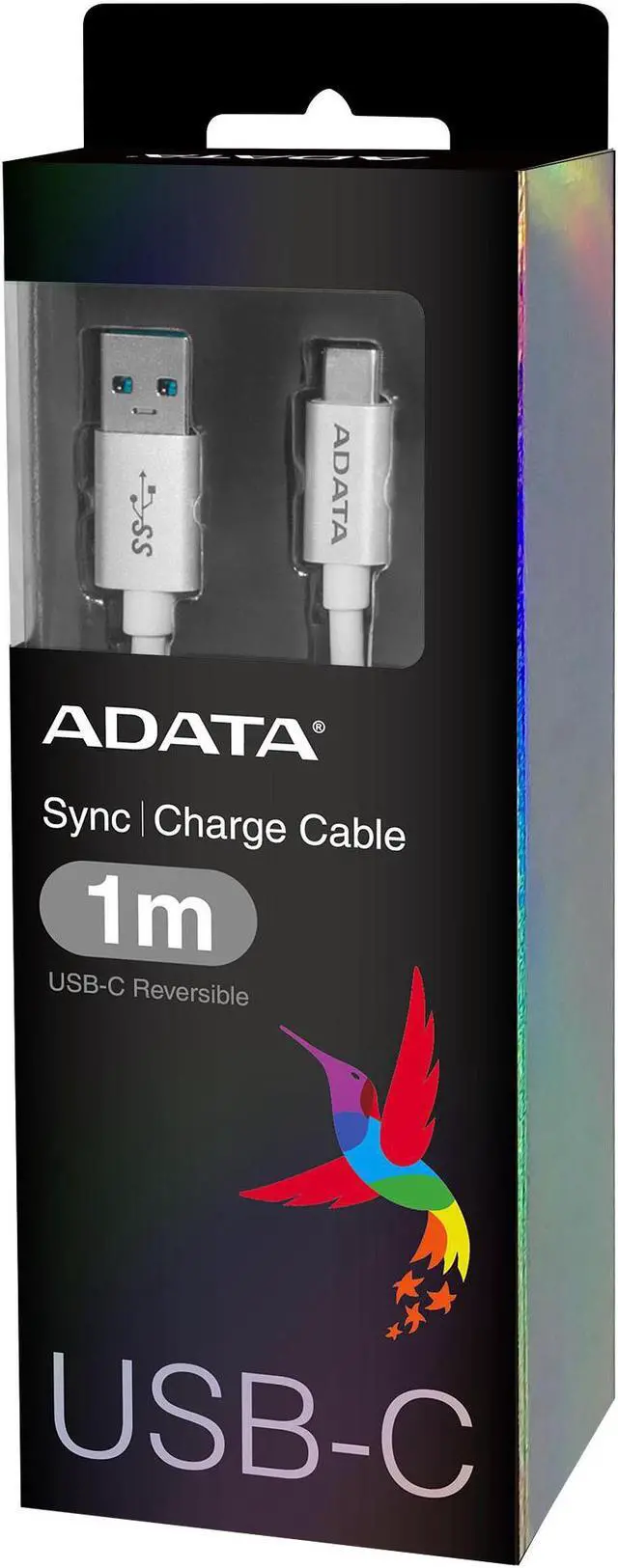Alt view image 3 of 6 - AData USB-C (Reversible) to USB-A 3.1 Cable - Silver - 100 cm
