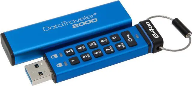 Alt view image 2 of 12 - KINGSTON DT2000/64GB 64GB KEYPAD USB 3.0 DT2000