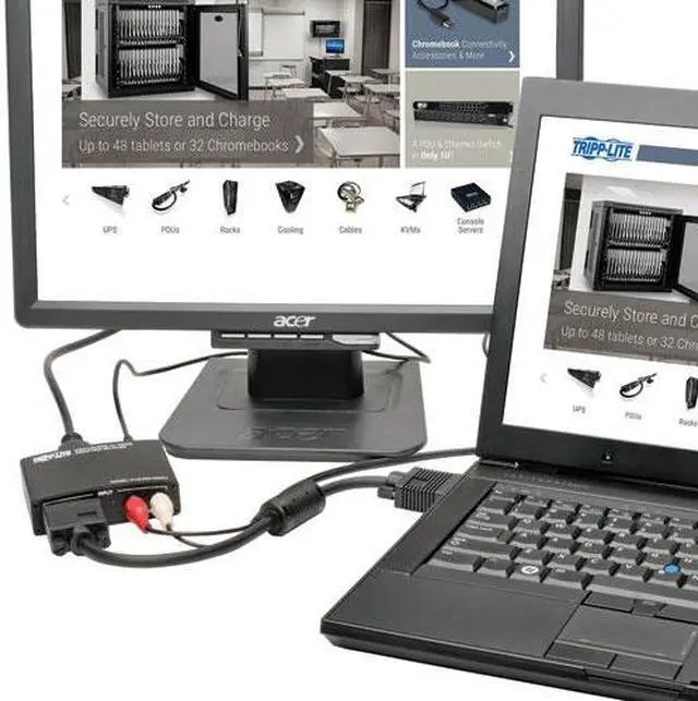 Alt view image 7 of 10 - Tripp Lite P116-000-HDSC2 VGA with RCA Stereo Audio to HDMI Converter/Scaler