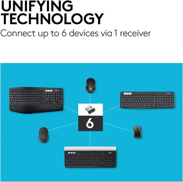 Alt view image 9 of 14 - Logitech M720 Triathlon - Mouse - right-handed - optical - 7 buttons - wireless - Bluetooth, 2.4 GHz - USB wireless rece