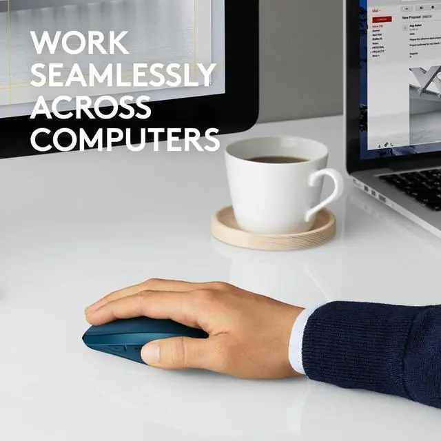 Alt view image 3 of 5 - Logitech MX Anywhere 2S Wireless Bluetooth Mouse - Blue