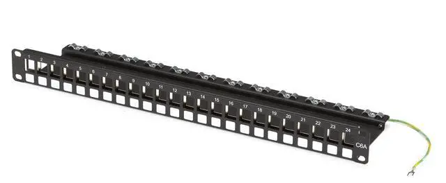 Main image of PATCH PANEL - CAT6A, 1U, 24-PORT, GSA, TAA, 45 DAY STANDARD RETURN POLICY