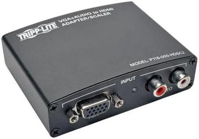 Alt view image 6 of 10 - Tripp Lite P116-000-HDSC2 VGA with RCA Stereo Audio to HDMI Converter/Scaler
