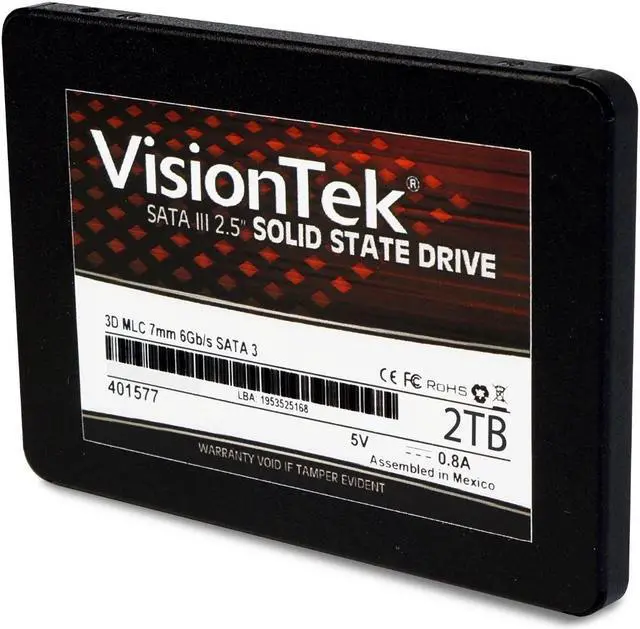 Alt view image 5 of 15 - VisionTek 2 TB 3D MLC 7mm 2.5" Internal SSD - SATA 2 TB Internal SSD