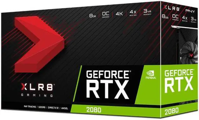 Alt view image 10 of 11 - PNY GeForce RTX 2080 XLR8 Gaming Overclocked Edition Graphics Card, VCG20808DFPPB-O