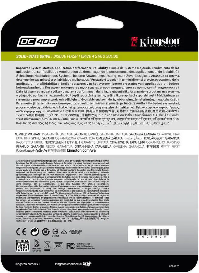Alt view image 12 of 13 - Kingston SSDNow DC400 SEDC400S37/480G 2.5" 480GB SATA III Enterprise Solid State Disk
