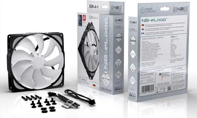 Alt view image 7 of 7 - Noiseblocker NB-eLoop B14-PS Black Edition 140mm 4Pin PWM Fan, 300-1200RPM, 83.92CFM, 24.28dBA