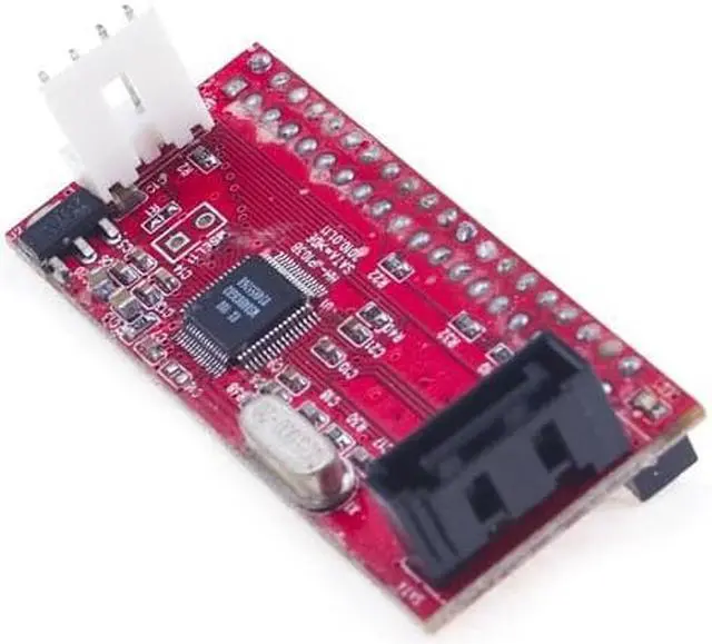 Alt view image 2 of 3 - NEON SATA to IDE Interface Converter includes Data and Power Cables.  Use any SATA Hard Drive in an IDE system. Vertical Model 016A-HDAD