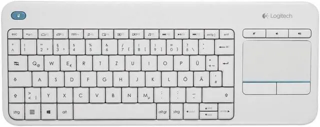 Alt view image 3 of 4 - Logitech K400 Plus Wireless Touch Keyboard - German Layout - White