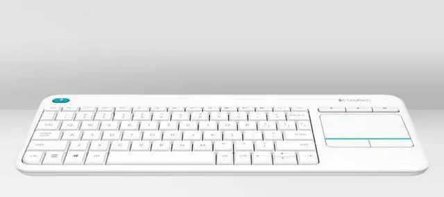 Alt view image 4 of 4 - Logitech K400 Plus Wireless Touch Keyboard - German Layout - White