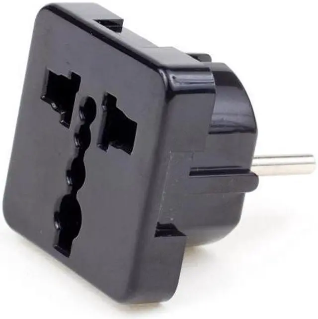 Alt view image 2 of 2 - NEON Universal Travel Adapter Europe 2-pin plug Model. any US \ UK to EU 2-Pin Plug. NEO-2EUAD-BLK