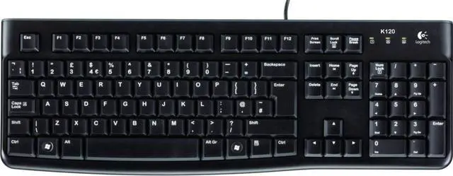 Alt view image 4 of 5 - Logitech K120 920-002516 Black USB Wired Standard Keyboard