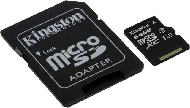 Alt view image 5 of 10 - Kingston 64GB MicroSDXC UHS-I/U1 Class 10 Memory Card with Adapter (SDC10G2/64GB)