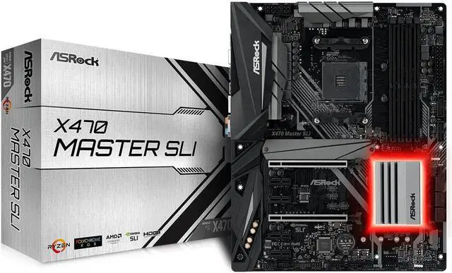 Alt view image 6 of 17 - ASRock AMD X470 Master SLI Socket AM4 DDR4 ATX Motherboard (X470 MASTER SLI)