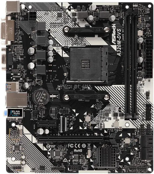 Alt view image 2 of 5 - Asrock AMD A320 DDR4-SDRAM Micro ATX Motherboard