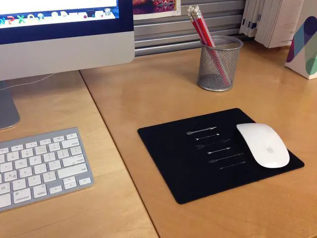 Alt view image 3 of 11 - OTM  BLACK MOUSE PAD, SHOOTING WHITE ARR