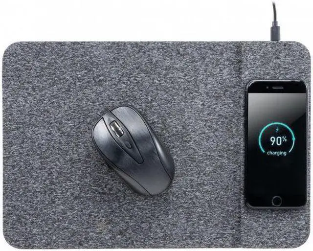 Alt view image 6 of 20 - Allsop Powertrack Wireless Charging Mouse Pad 13 x 8.75 Gray 32192