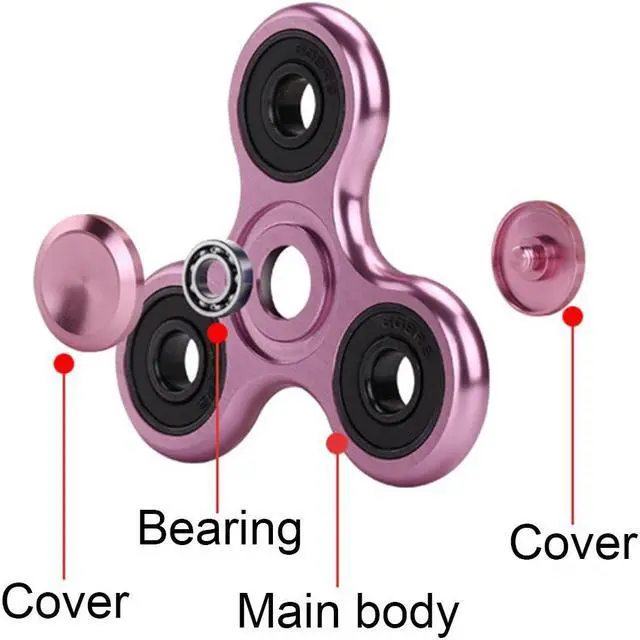 Alt view image 7 of 8 - EyezOff Rose Gold Fidget Spinner Aluminium Alloy Material 3-min Rotation Time
