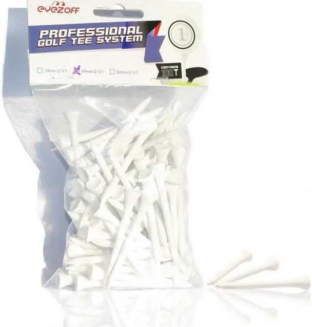 Alt view image 4 of 4 - EyezOff 100 Wooden Golf Tees 69mm (2 3/4") Professional Golf Tee System