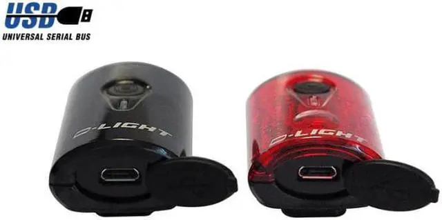 Alt view image 3 of 5 - EyezOff USB Rechargeable LED Bicycle Lights Front/Rear Set