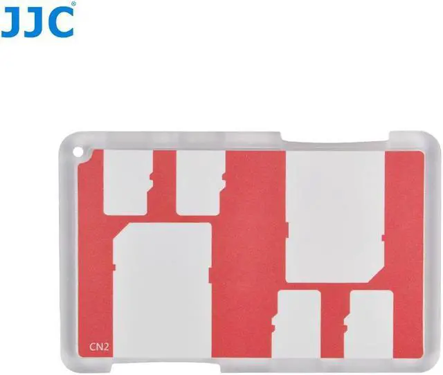 Alt view image 2 of 5 - JJC Memory Card Case for 4x microSD + 2x SD Cards - Red Edition - MCH-SDMSD6