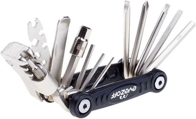 Main image of EyezOff 18-Function Folding Bicycle Multi Tool (Black/Silver)