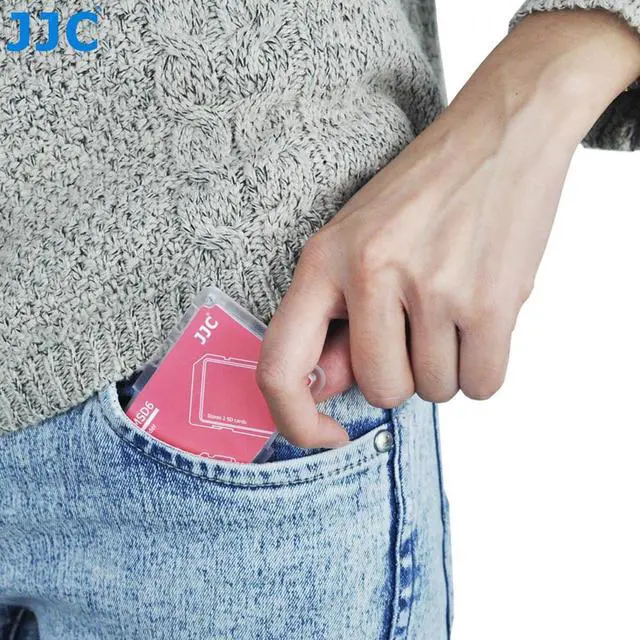 Alt view image 4 of 5 - JJC Memory Card Case for 4x microSD + 2x SD Cards - Red Edition - MCH-SDMSD6