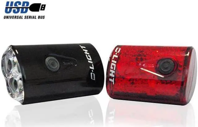 Alt view image 2 of 5 - EyezOff USB Rechargeable LED Bicycle Lights Front/Rear Set