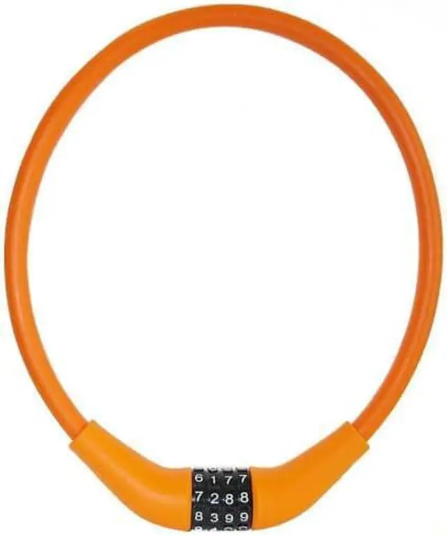 Alt view image 3 of 3 - EyezOff EZ866 Bicycle Lock 4-Dial Cable Combination Lock, All-Weather, Orange, 60cm