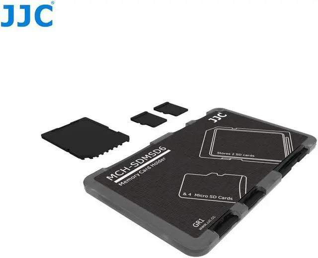 Alt view image 5 of 5 - JJC Memory Card Case for 4x microSD + 2x SD Cards - Gray Edition - MCH-SDMSD6GR