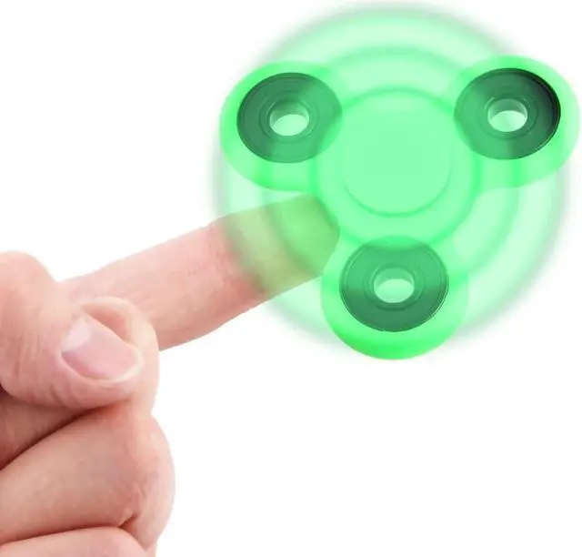 Alt view image 7 of 7 - EyezOff Flourescent Green Fidget Spinner POM Material 4-min Rotation Time