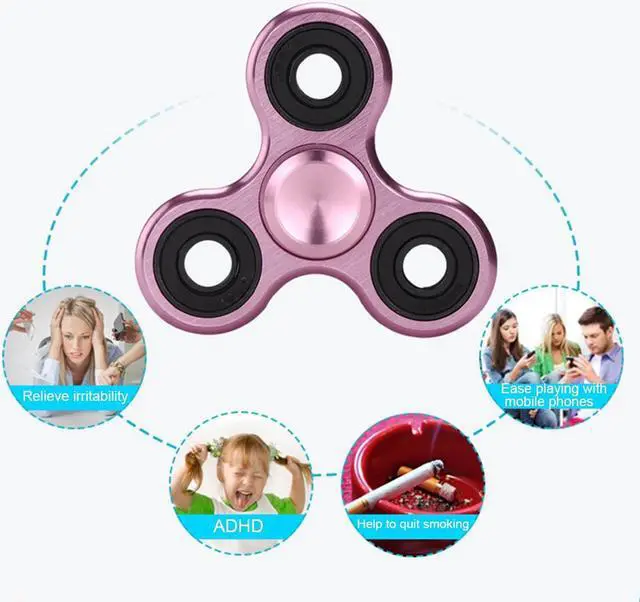 Alt view image 5 of 8 - EyezOff Rose Gold Fidget Spinner Aluminium Alloy Material 3-min Rotation Time