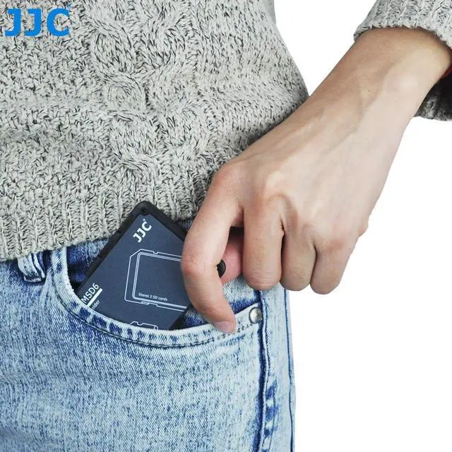 Alt view image 4 of 5 - JJC Memory Card Case for 4x microSD + 2x SD Cards - Gray Edition - MCH-SDMSD6GR
