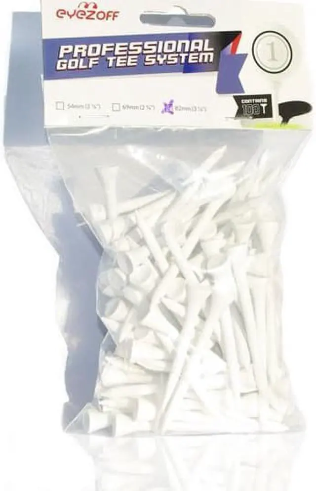 Alt view image 5 of 5 - EyezOff 100 Wooden Golf Tees 82mm (3 1/4") Professional Golf Tee System