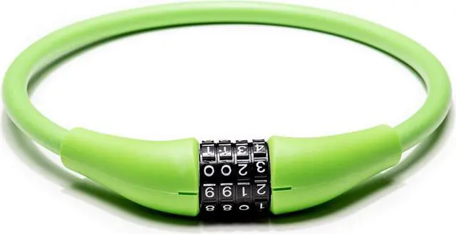 Alt view image 3 of 3 - EyezOff EZ866 Bicycle Lock 4-Dial Cable Combination Lock, All-Weather, Green, 60cm