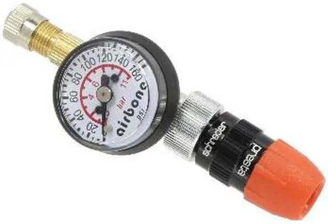 Alt view image 2 of 2 - EyezOff EZ618A Tire Pressure Gauge 160 PSI, Reversible Valve (Presta/Schrader) Flow-Thru Inflatable Model