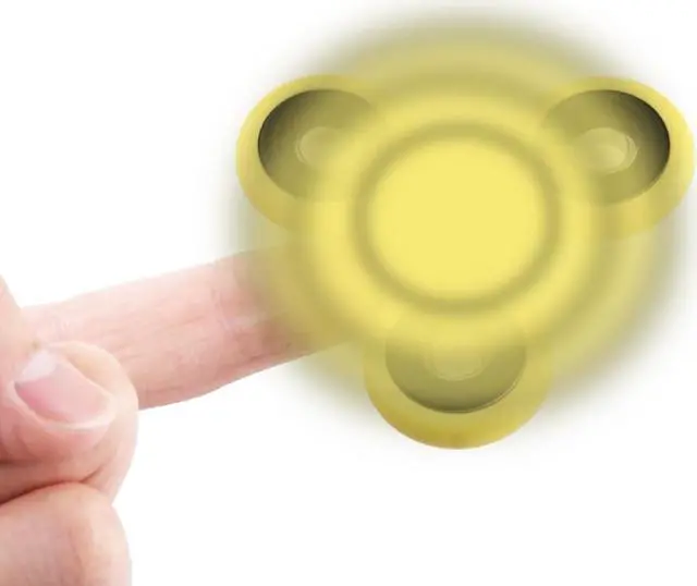 Alt view image 3 of 6 - EyezOff Yellow Fidget Spinner ABS Material 1.5-min Rotation Time