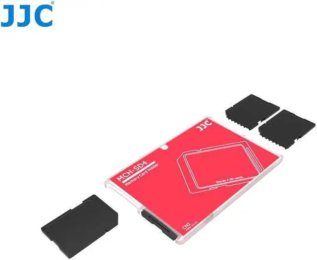 Alt view image 2 of 5 - JJC Memory Card Case for 4x SD Cards - Red Edition - MCH-SD4