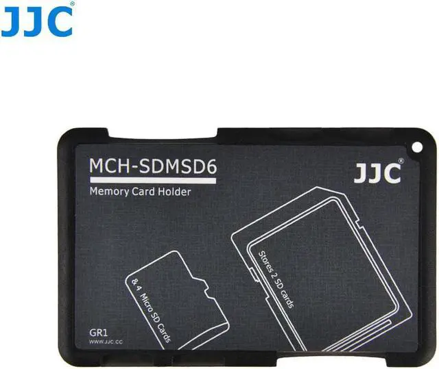 Main image of JJC Memory Card Case for 4x microSD + 2x SD Cards - Gray Edition - MCH-SDMSD6GR