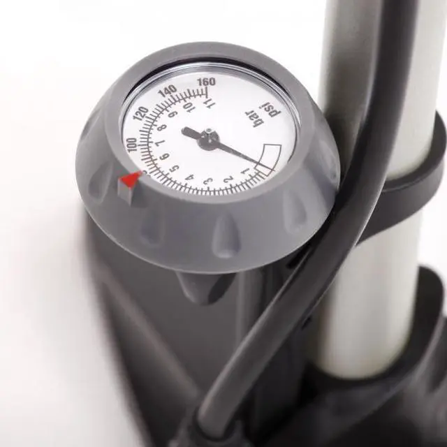 Alt view image 3 of 3 - EyezOff EZ55 High Pressure Bike Floor Pump w/ Gauge and Ergonomic 2-tone Handle (Steel Barrel)