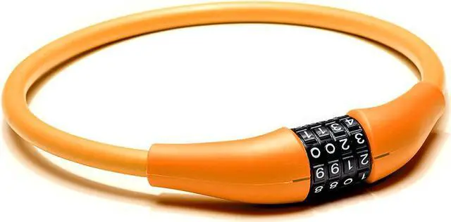 Main image of EyezOff EZ866 Bicycle Lock 4-Dial Cable Combination Lock, All-Weather, Orange, 60cm