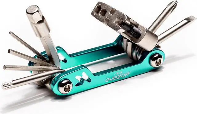 Main image of EyezOff Folding Bicycle Multi Tool With 18 Functions (Aquamarine/Silver)