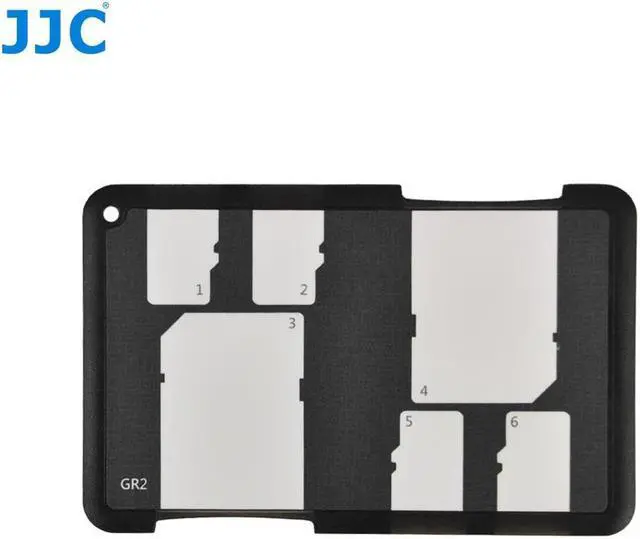 Alt view image 2 of 5 - JJC Memory Card Case for 4x microSD + 2x SD Cards - Gray Edition - MCH-SDMSD6GR