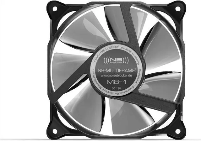 Alt view image 5 of 5 - Noiseblocker NB-Multiframe M8-3 80x80x25mm Low Noise Fan, 2200rpm, 19.2 dBA