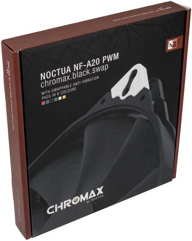 Alt view image 2 of 5 - Noctua Chromax Black Swap 200mm 800RPM PWM Computer Case Fan w/Anti-Vibration Pads